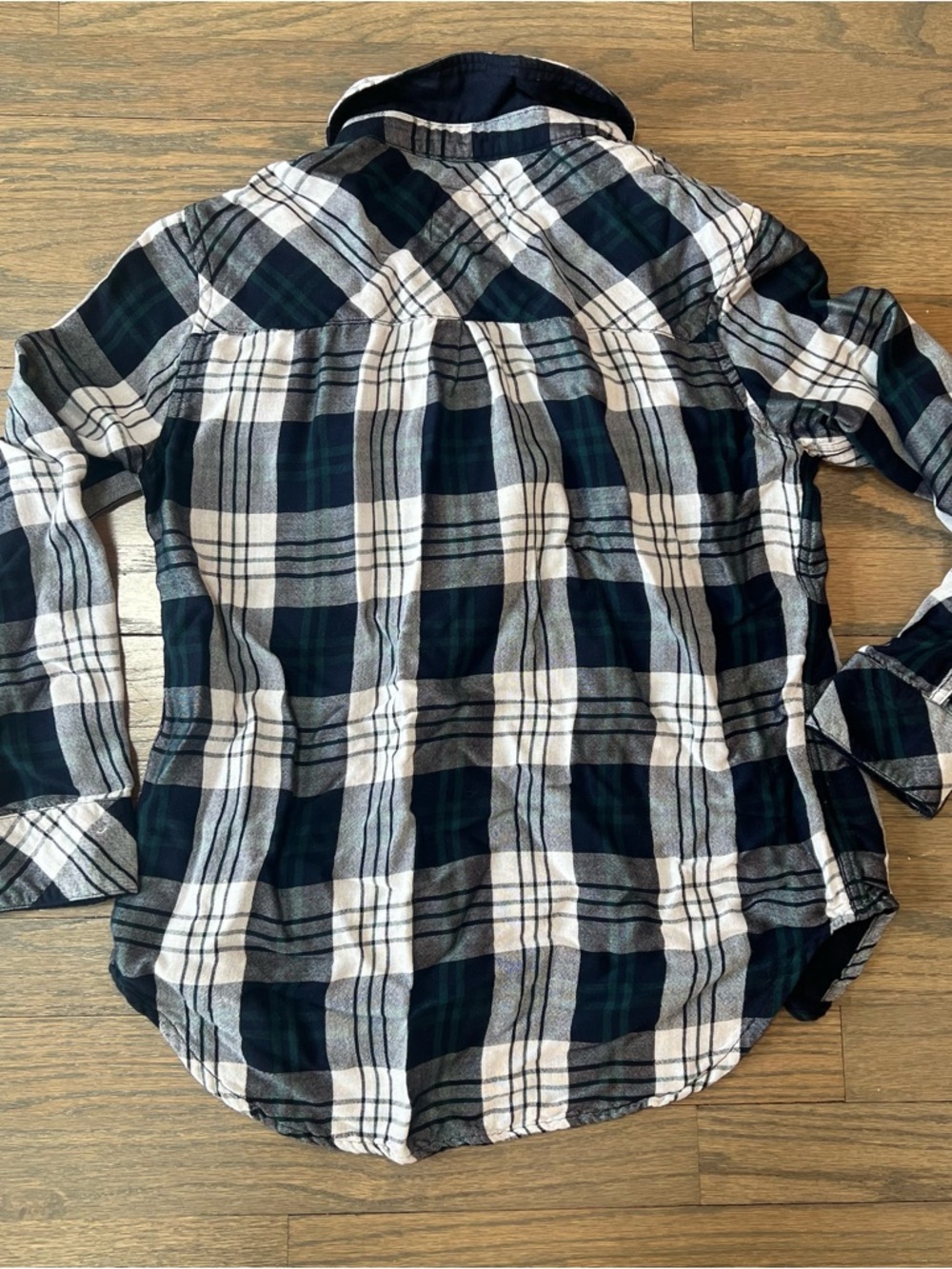 Rails Kendra Flannel Button Down White Navy Forest Long Sleeve XS - Picture 8 of 8